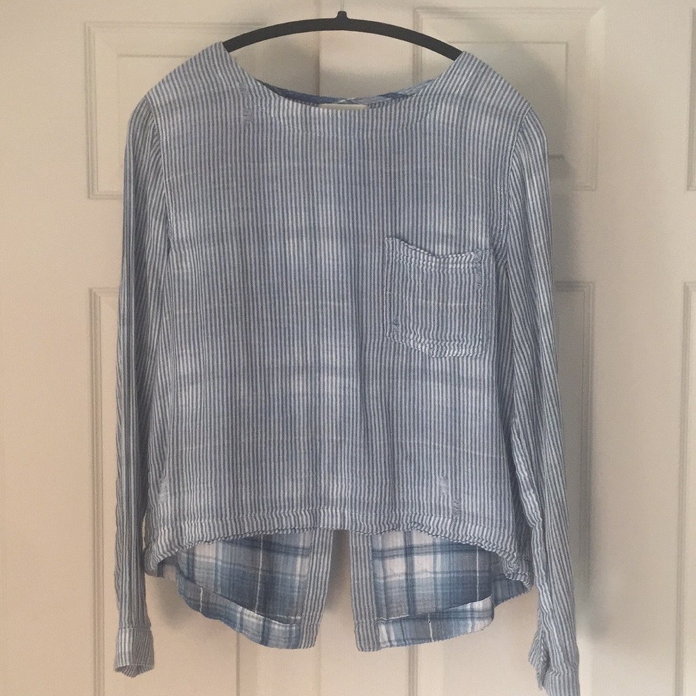 Cloth & Stone Distressed Gauze Long Sleeve